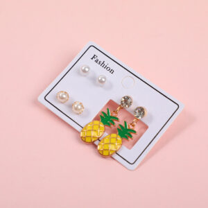 Pineapple Luxury 3 Pairs Earrings - Image 2