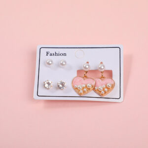Heart Pearl Luxury 3 Pairs Earrings - Image 1