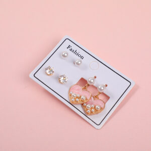 Heart Pearl Luxury 3 Pairs Earrings - Image 2