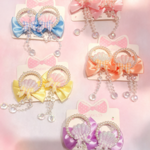 Pearl Shell Fabric Hair Clip - Image 1