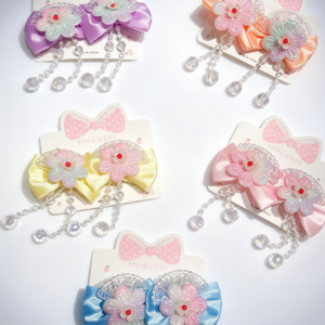 Flower Bow Fabric Hair Clip - Image 1