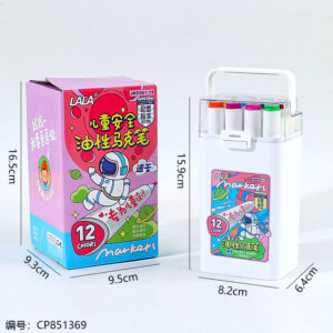 2351-12 Color triangular-shaft oil-based double-ended mark pens/EU Standard - Image 3