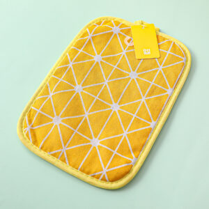 Cotton and linen yellow checkerboard heat insulation pad 17*25 - Image 4