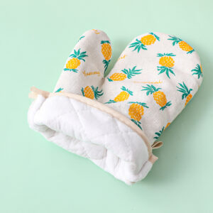 Cotton and linen pineapple heat insulation gloves - Image 2