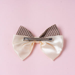 Small Plaid Bowknot Fabric Hair Clip - Image 3
