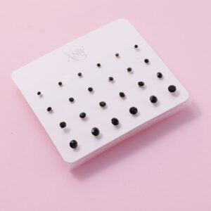 Random Mixed Style Black 12Pairs Earring-2 - Image 2