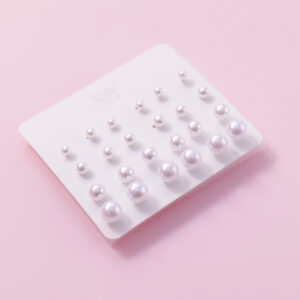 Random Mixed Style Pearl 12Pairs Earring - Image 2