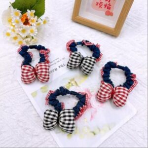 Plaid Bow Hair Ties -2 - Image 1