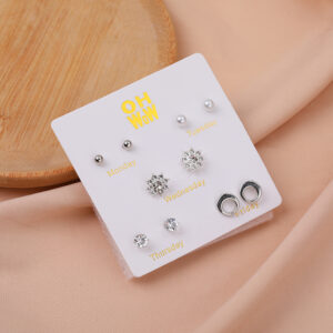 Five Pairs Fashion Stud Earrings-9 - Image 1