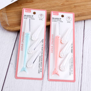 Fish-shaped eyebrow razor set (1 razor +3 blade refill)-HO-022 - Image 1