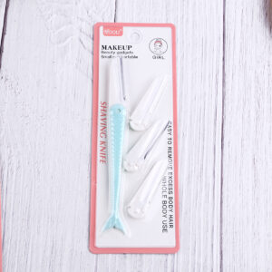 Fish-shaped eyebrow razor set (1 razor +3 blade refill)-HO-022 - Image 3