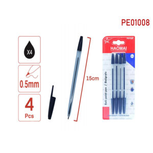 PE black ballpoint pen - transparent rod 01008 - Image 1