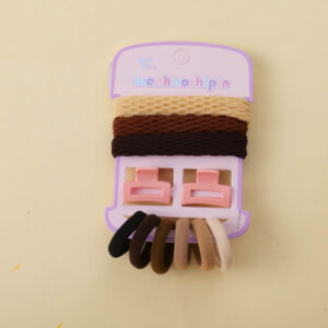 Coffee Rectangle Mini Claw Hair Tie Set 12pcs - Image 3