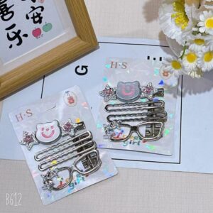 Glasses and Smiley Face Hair Clip Set - Image 1