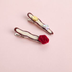 Flocked Flower Hair Clips 2pcs - Image 2