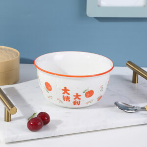 5.1inch global good luck ceramic bowl - Image 3