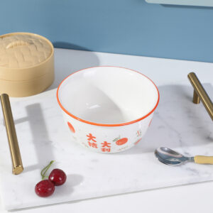 5.1inch global good luck ceramic bowl - Image 4