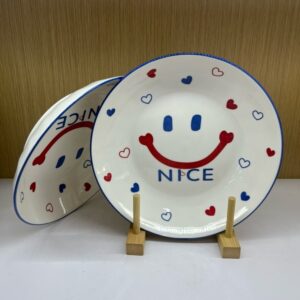 8-inch Smiley Face Ceramic Plate - Image 1