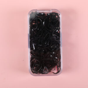 Long Box Hair Ties with Star-Shaped BB Clips – Black - Image 3