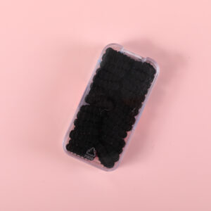 Long Box Ribbed Scrunchies with Star-Shaped BB Clips – Black - Image 3