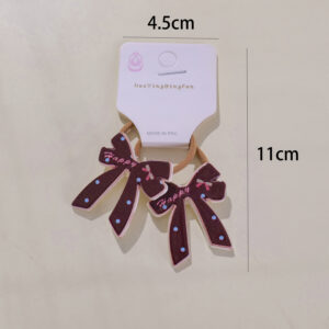 Checkered Bowknot Hair Ties 2pcs - Image 2