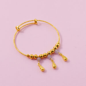 Gold Jade Bead Bangle - Image 2