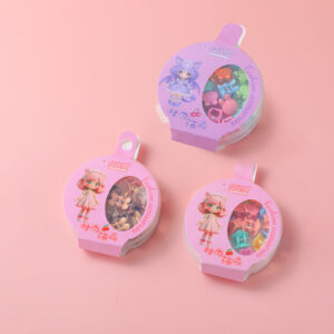 PP Round Box Small Hair Claws – Colorful - Image 1