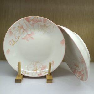 8-inch Peach Blossom Ceramic Plate - Image 1