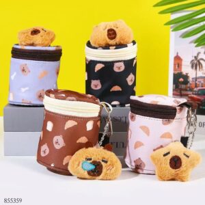 Croissant Capybara Coin Purse Keychain 23033-03 - Image 1