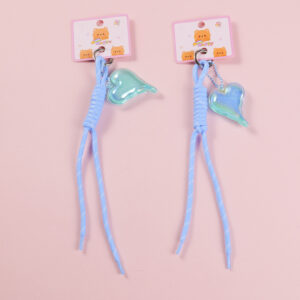 Heart Fabric Strap Blue Keychain - Image 1