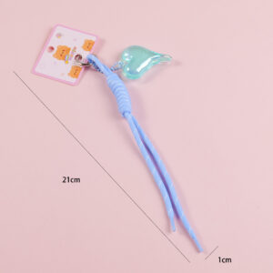 Heart Fabric Strap Blue Keychain - Image 2