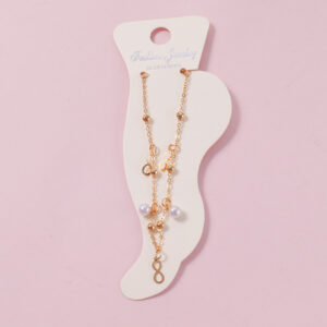 Random Mixed Style Golden Moderate Luxury Anklet-6 - Image 1