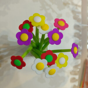 Multicolor flowers silicone shaking pen 20069-black(1 PC) - Image 1