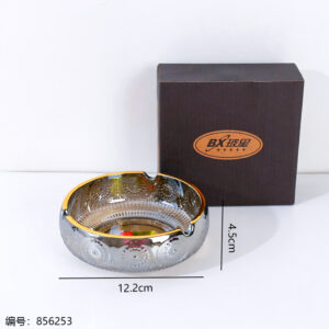 YG121DJ Gray with Gold Trim Ashtray - Image 3