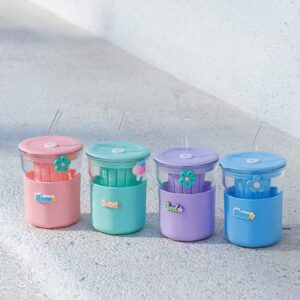 Fashion Flower Tea Glass Cup 400ML - Image 1