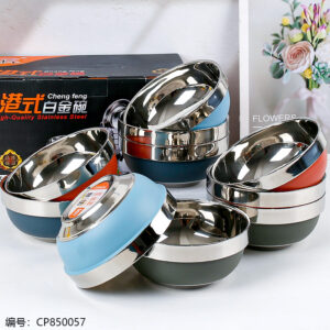 Colorful 14cm old style white gold bowl 304 - Image 2