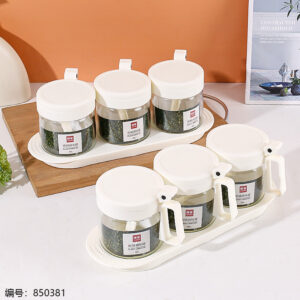 C4417 Glass Spice Jars 350ml (3pcs Set) - Image 1