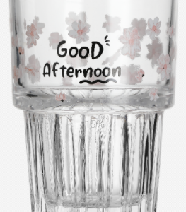 Floral Dance Glass Cup 340ml (with Inner Box) TY4333-3T - Image 1