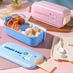 Small Rectangular Single-Latch 3-Compartment Lunch Box - Image 1