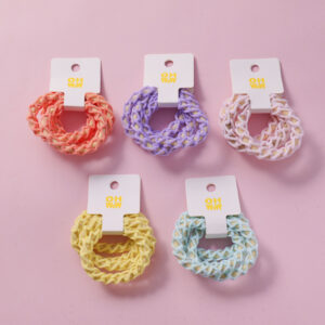 Colorful Spiral Basic Hair Ties 4pcs-4 - Image 1