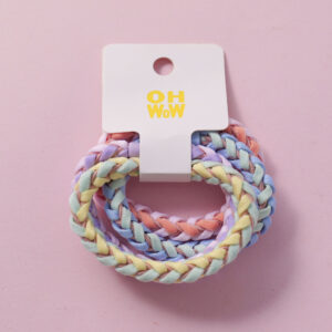 Colorful Spiral Basic Hair Ties 4pcs-4 - Image 2