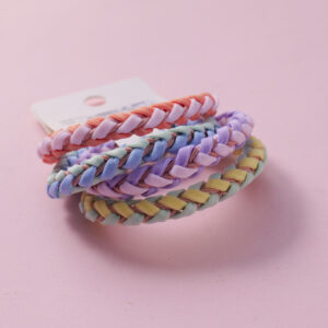 Colorful Spiral Basic Hair Ties 4pcs-4 - Image 3