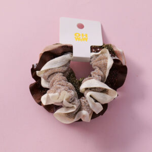 Gold Thread Scrunchies 3pcs - Image 1