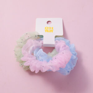 Fluffy Tulle Fashion Hair Ties 3pcs-6 - Image 1