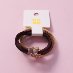 Rhinestone Butterfly Woven Hair Ties 3pcs - Image 1