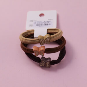 Rhinestone Butterfly Woven Hair Ties 3pcs - Image 2