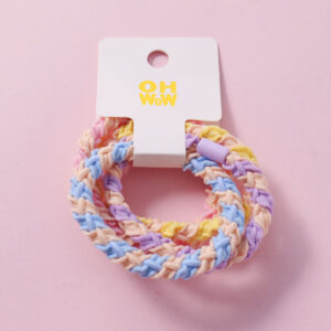 Colorful Spiral Basic Hair Ties 4pcs-3 - Image 1