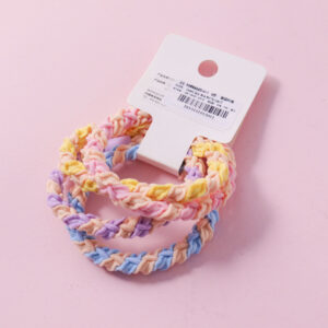 Colorful Spiral Basic Hair Ties 4pcs-3 - Image 3