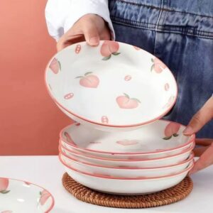 8 Inch peach ceramic plate - Image 1