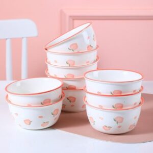 6.1 Inch peach ceramic bowl - Image 1